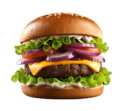 BBQ Burger with Salad